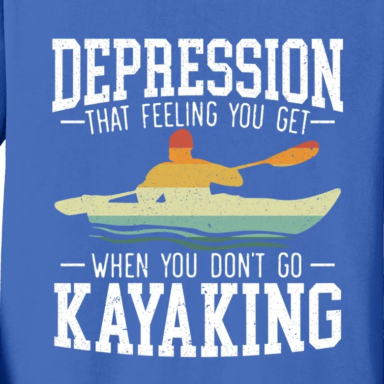 Kayaking Paddler Kayaker Boating Rafting Canoeing Kayak Gift Kids Long Sleeve Shirt