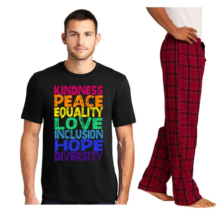 Kindness Peace Love Inclusion Equality Diversity Hu Funny Gift Pajama Set