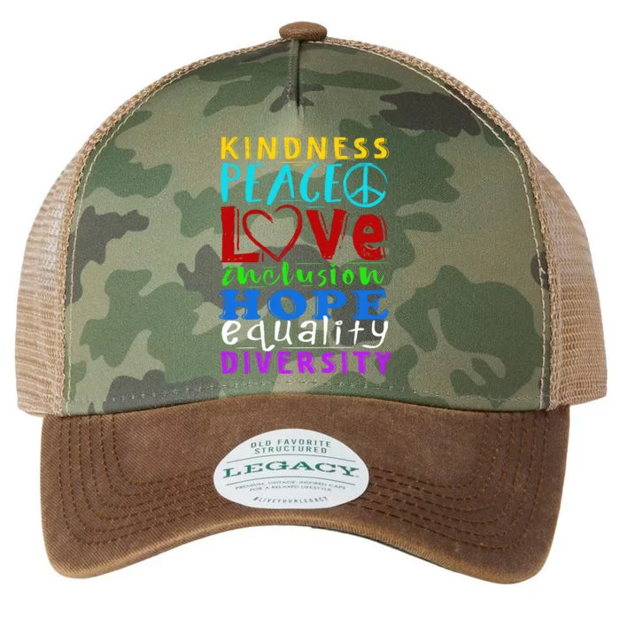 Kindness Peace Love Inclusion Hope Equality Hu Rights Gift Legacy Tie Dye Trucker Hat