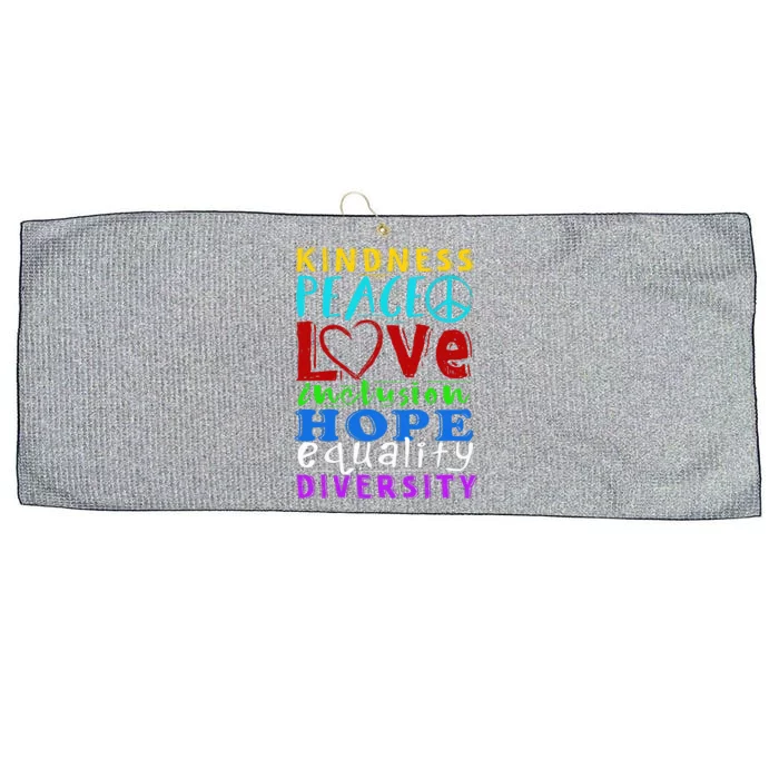 Kindness Peace Love Inclusion Hope Equality Hu Rights Gift Large Microfiber Waffle Golf Towel