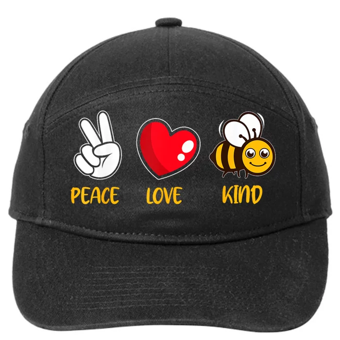 Kindness Peace Love Kind Be Kind 7-Panel Snapback Hat