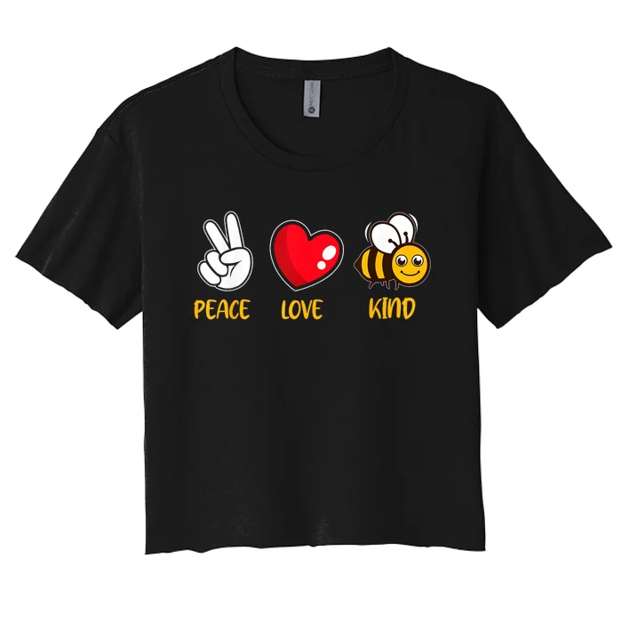 Kindness Peace Love Kind Be Kind Women's Crop Top Tee