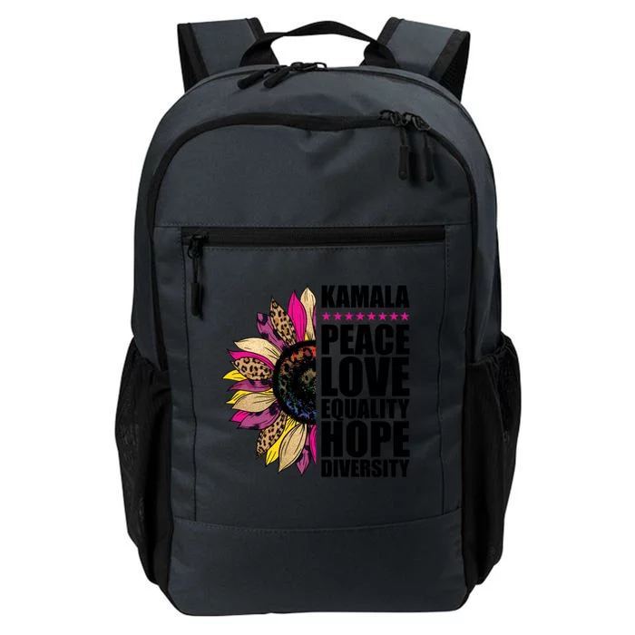 Kamala Peace Love Equality Hope Diversity Colorful Sunflower Gift Daily Commute Backpack