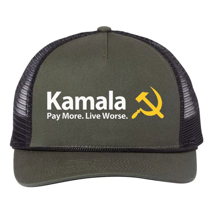 Kamala Pay More Live Worse Antisocialist Retro Rope Trucker Hat Cap