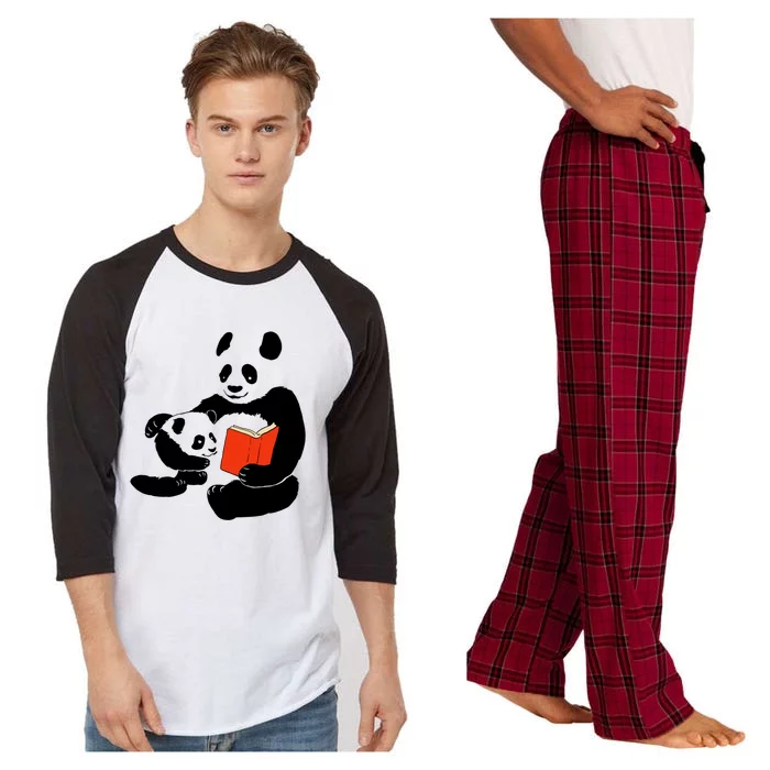 Kawaii Panda Mom Books Gift Raglan Sleeve Pajama Set