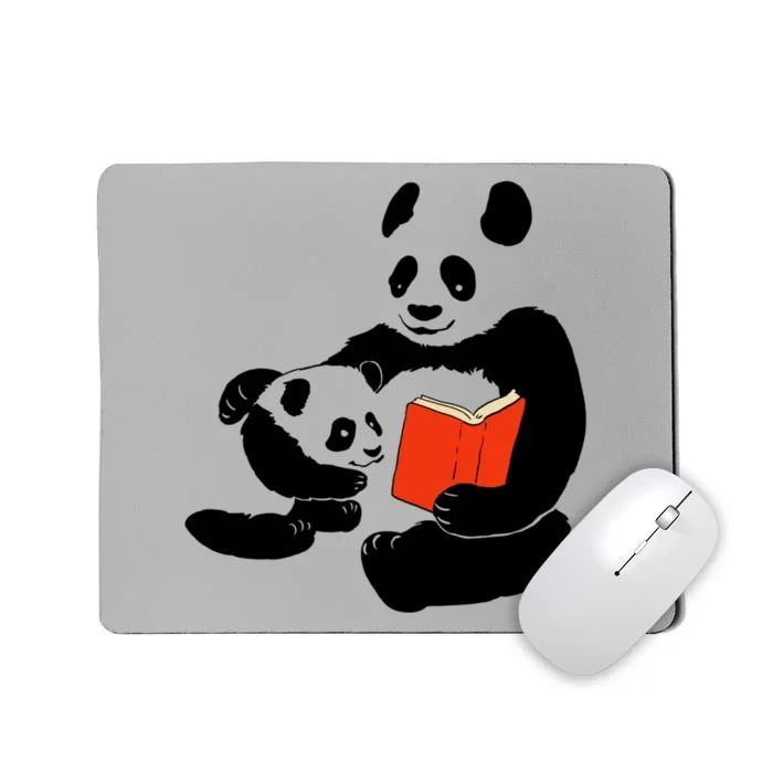 Kawaii Panda Mom Books Gift Mousepad