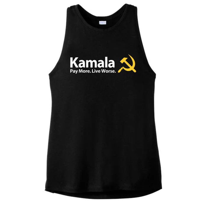 Kamala Pay More Live Worse Funny Socialist Ladies Tri-Blend Wicking Tank