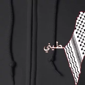 Keffiyeh Palestine Map Scarf Shemagh Palestinians Full Zip Hoodie