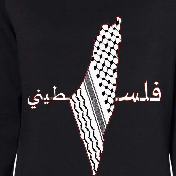 Keffiyeh Palestine Map Scarf Shemagh Palestinians Womens California Wash Sweatshirt