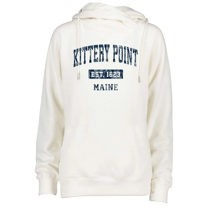 Kittery Point Maine Me Vintage Sports Established Womens Funnel Neck Pullover Hood