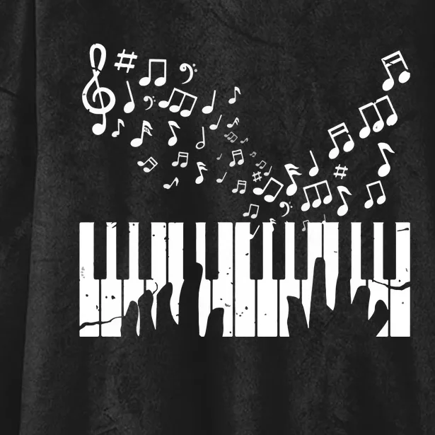 Keyboard Pianist Musician Piano Keys Gift Hooded Wearable Blanket