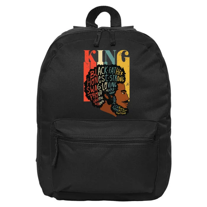 King Proud Melanated Dad Black Father's Day Juneteenth 16 in Basic Backpack