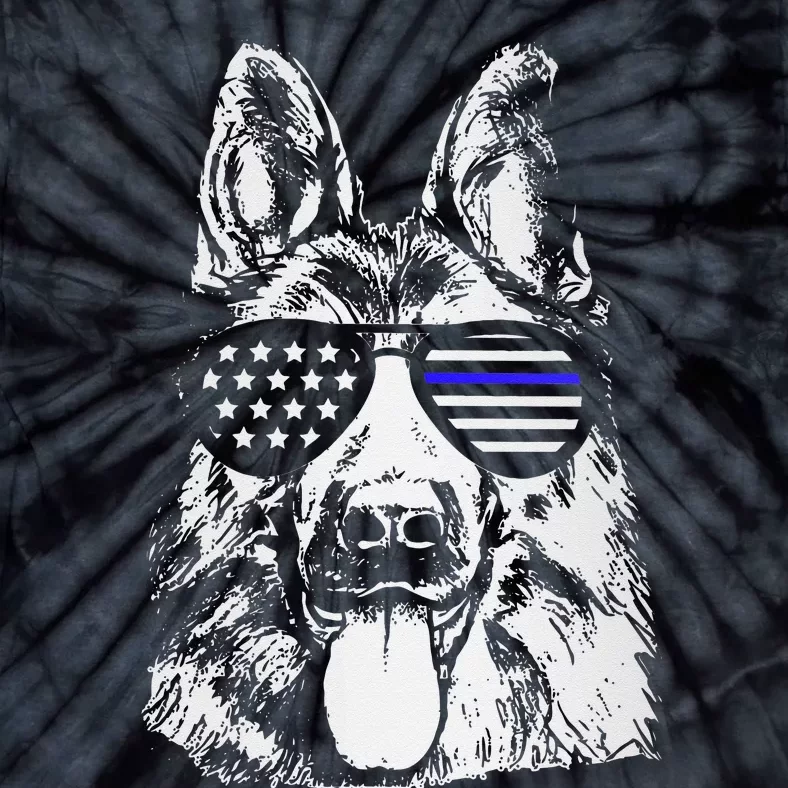 K9 Police Officer Police Dog Thin Blue Line Gift Tie-Dye T-Shirt