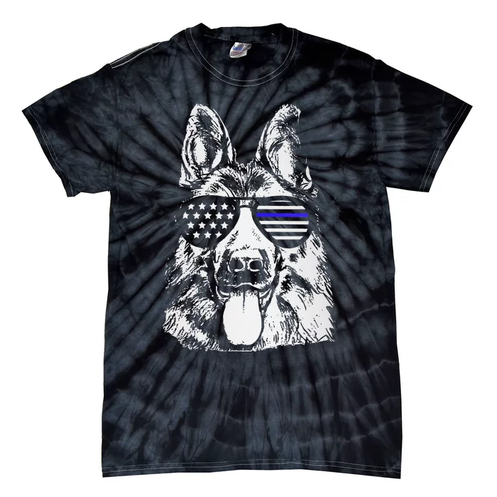 K9 Police Officer Police Dog Thin Blue Line Gift Tie-Dye T-Shirt