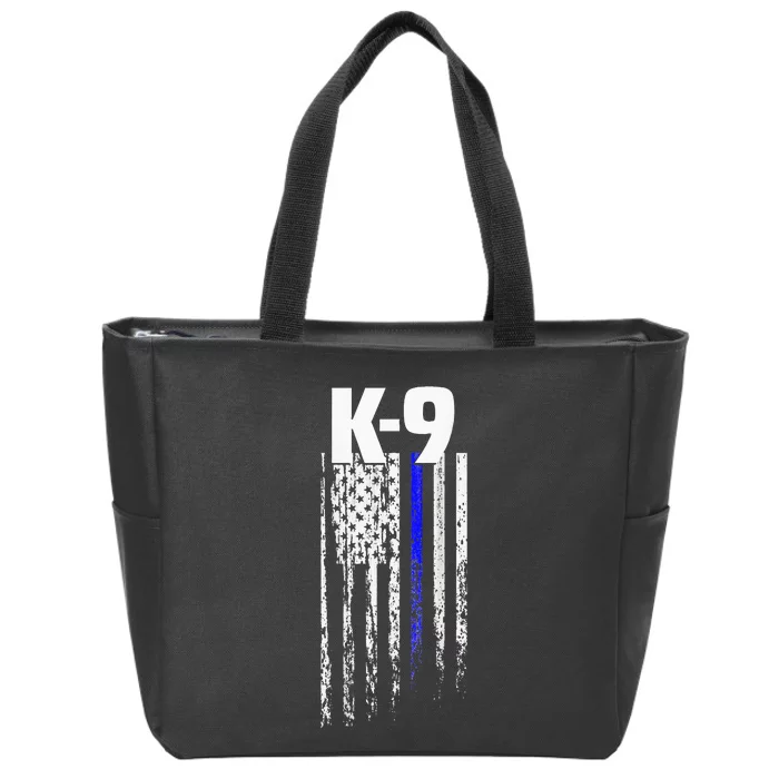 K9 Police Officer USA Flag LEO Cops Law Enforcement Zip Tote Bag