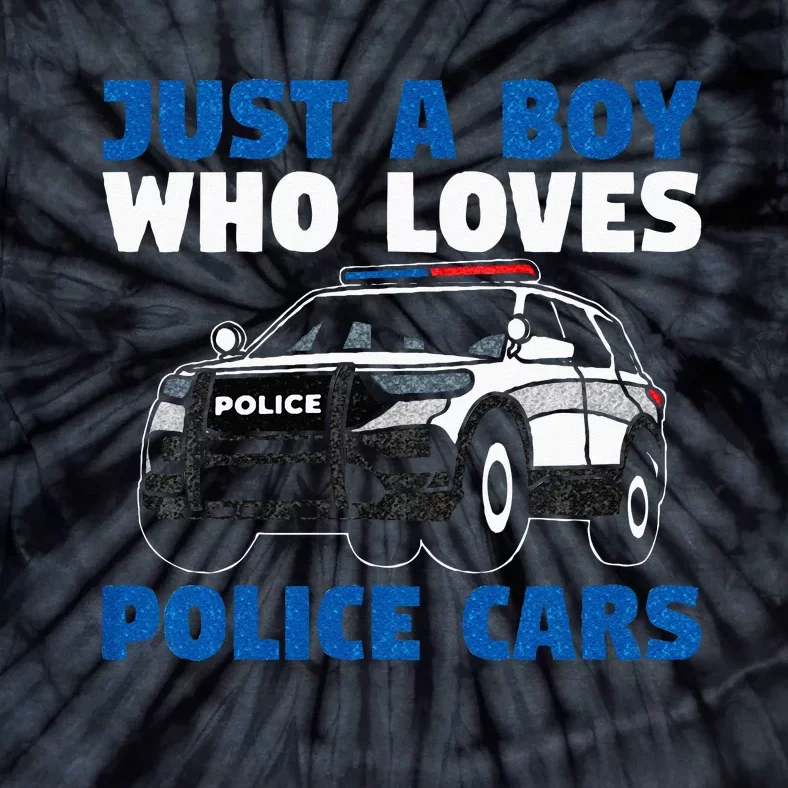 Kids Police Officer Just A Boy Who Loves Police Cars Tie-Dye T-Shirt