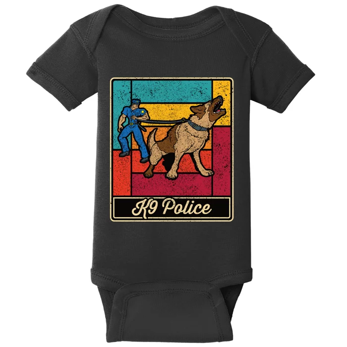 K9 Police Officer Vintage Law Enforcet Dog Baby Bodysuit