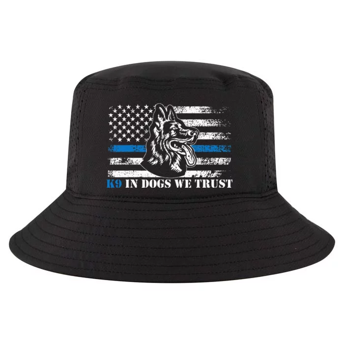 K9 Police Officer Blue Line We Trust K9 Police Dog Cool Comfort Performance Bucket Hat