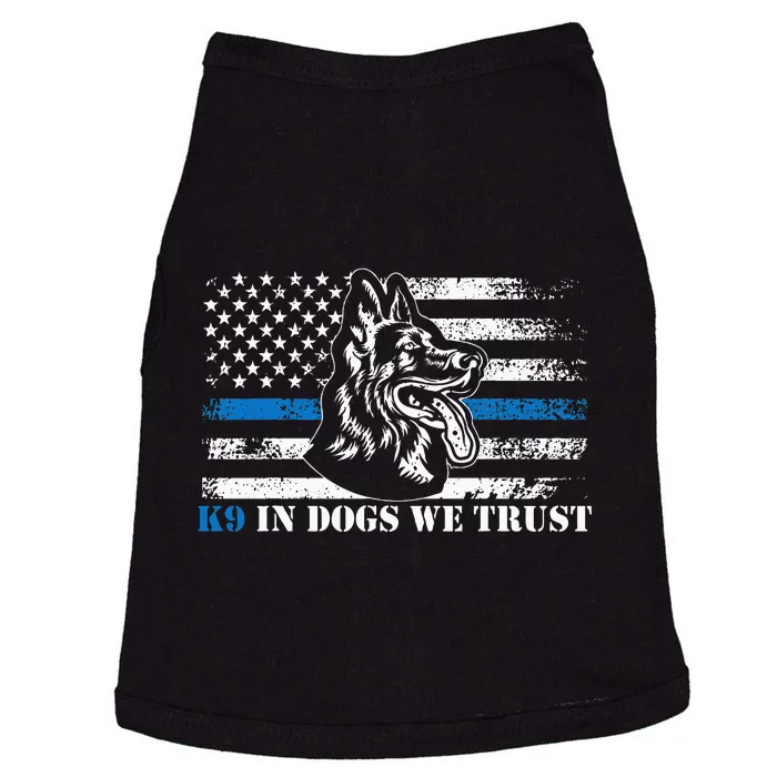 K9 Police Officer Blue Line We Trust K9 Police Dog Doggie Tank