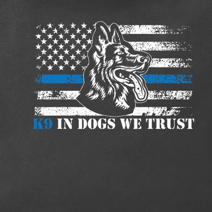 K9 Police Officer Blue Line We Trust K9 Police Dog Zip Tote Bag