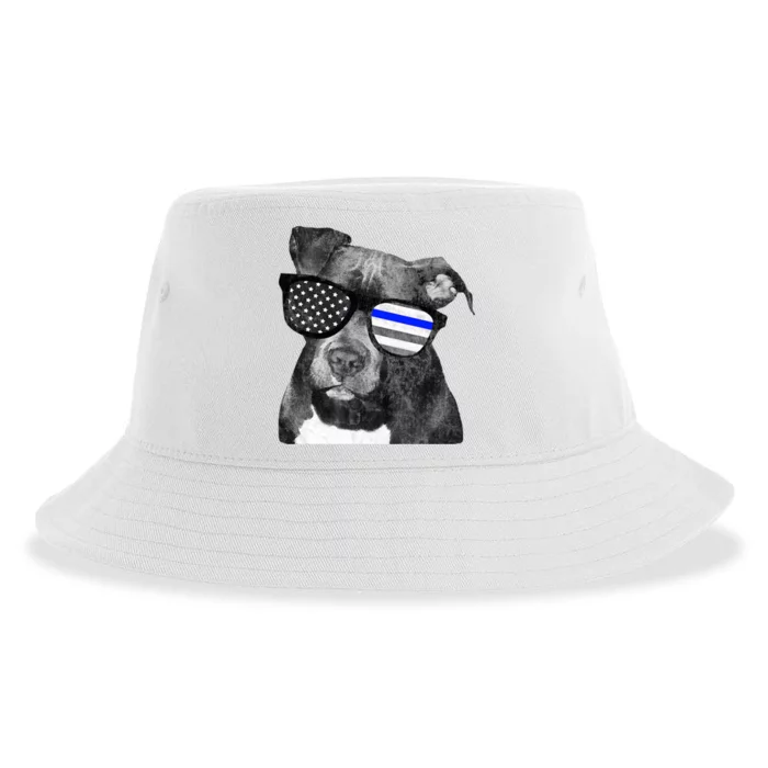 K9 Police Officer Police Pitbull Thin Blue Line Premium Sustainable Bucket Hat