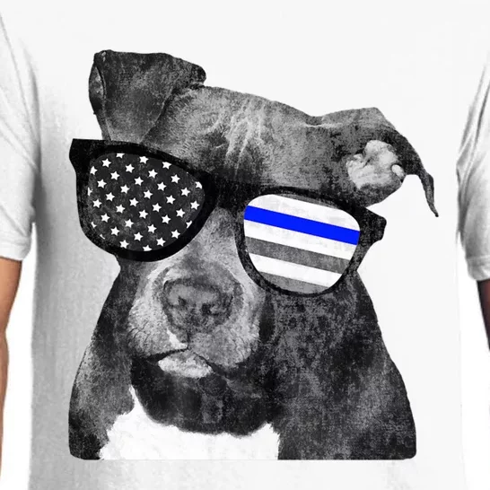 K9 Police Officer Police Pitbull Thin Blue Line Premium Pajama Set