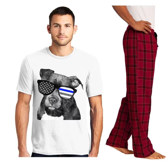 K9 Police Officer Police Pitbull Thin Blue Line Premium Pajama Set