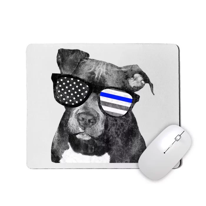 K9 Police Officer Police Pitbull Thin Blue Line Premium Mousepad