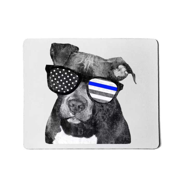 K9 Police Officer Police Pitbull Thin Blue Line Premium Mousepad