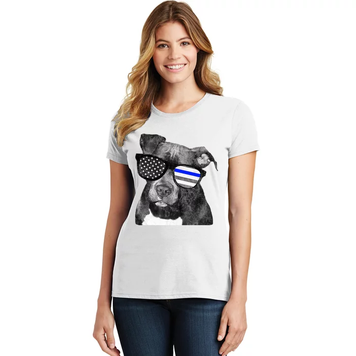 K9 Police Officer Police Pitbull Thin Blue Line Premium Women's T-Shirt