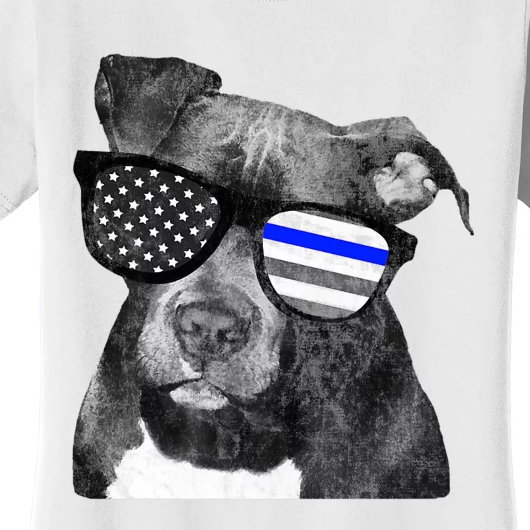 K9 Police Officer Police Pitbull Thin Blue Line Premium Women's T-Shirt