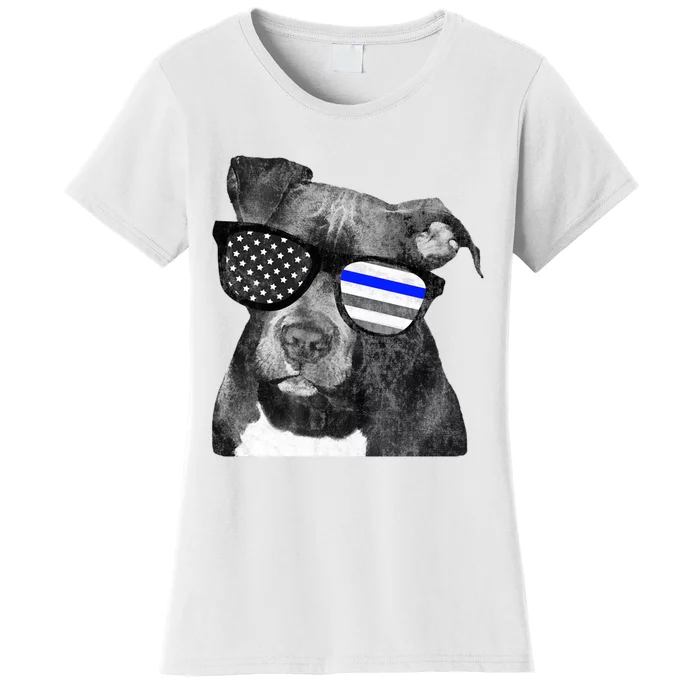 K9 Police Officer Police Pitbull Thin Blue Line Premium Women's T-Shirt