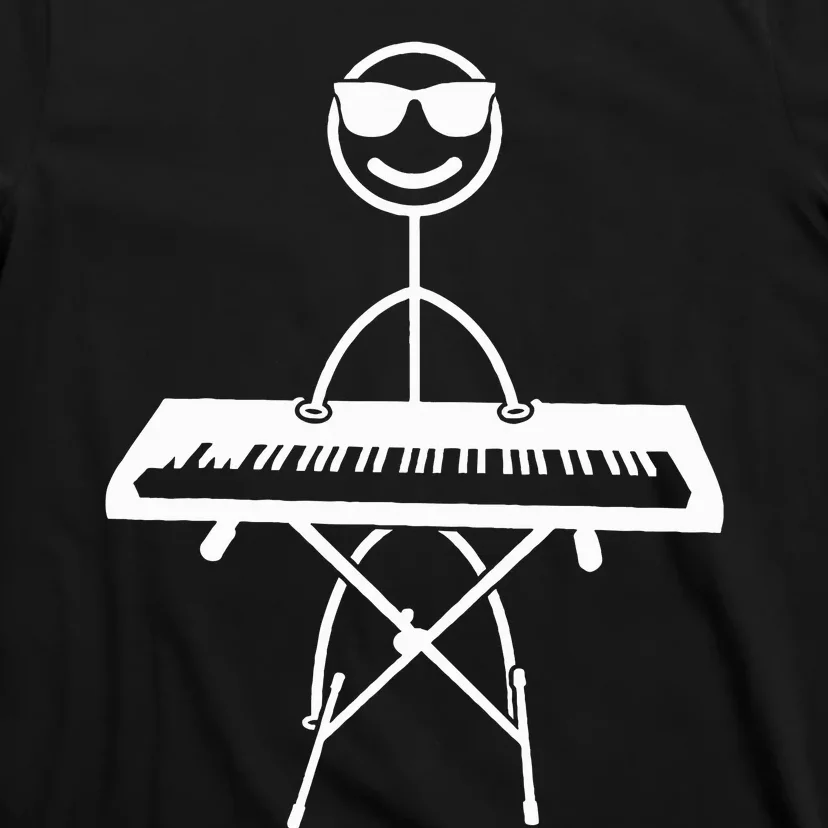 Keyboard Piano Pianist Stick Figure Piano Player T-Shirt