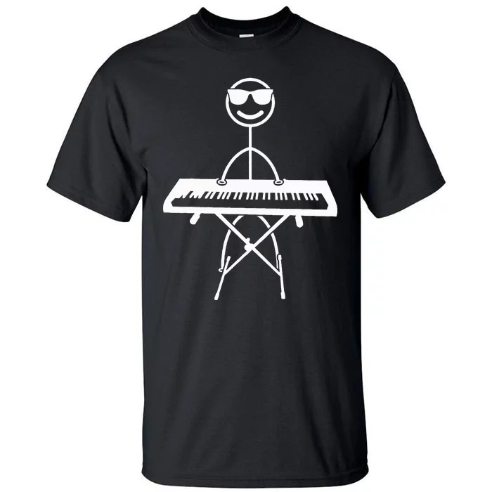 Keyboard Piano Pianist Stick Figure Piano Player Tall T-Shirt