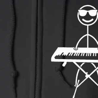 Keyboard Piano Pianist Stick Figure Piano Player Full Zip Hoodie