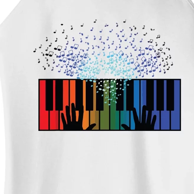 Keyboard Piano Player Funny Musician Keyboardist Gag Outfit Women’s Perfect Tri Rocker Tank