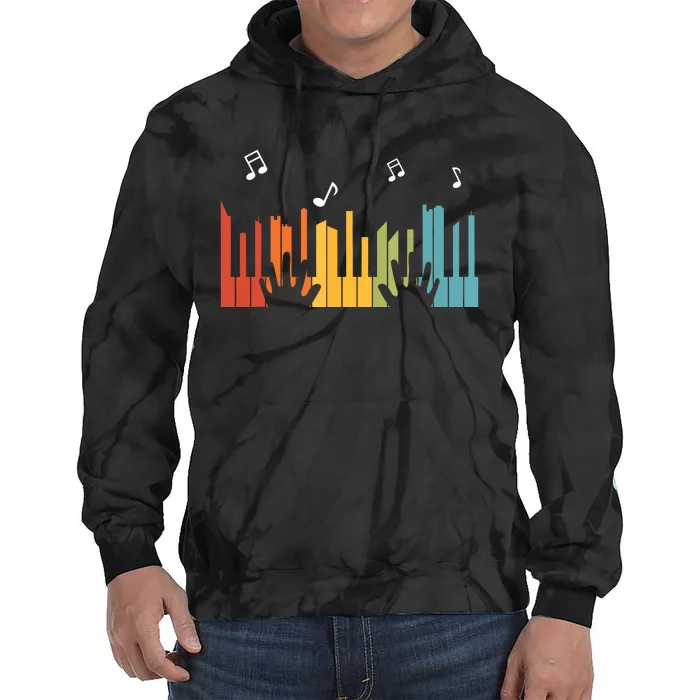 Keyboard Piano Player Gift Piano Tie Dye Hoodie