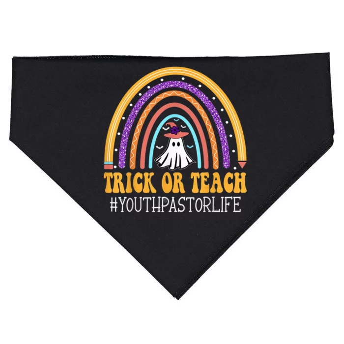 Kid Pastor Rainbow Trick or teach Funny Wo Halloween USA-Made Doggie Bandana