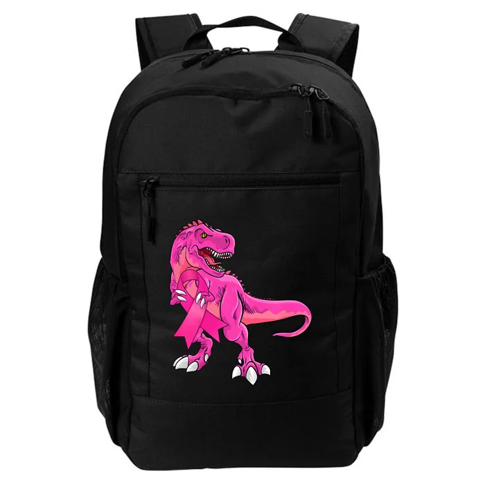 Kids Pink Ribbon Dinosaur Breast Cancer Awareness Boy Daily Commute Backpack