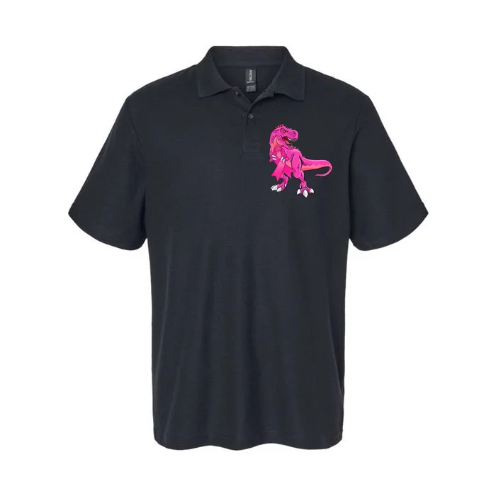 Kids Pink Ribbon Dinosaur Breast Cancer Awareness Boy Softstyle Adult Sport Polo