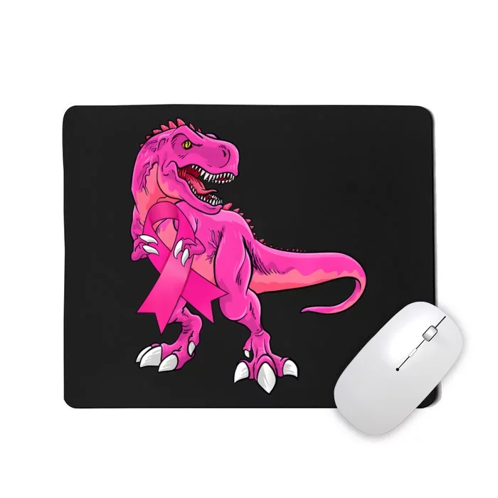 Kids Pink Ribbon Dinosaur Breast Cancer Awareness Boy Mousepad