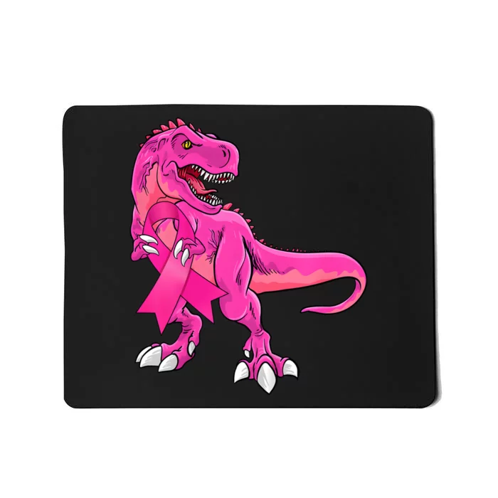 Kids Pink Ribbon Dinosaur Breast Cancer Awareness Boy Mousepad