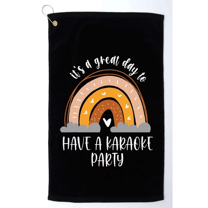 Karaoke Party Singing Vocals Boho Heart Rainbow Platinum Collection Golf Towel