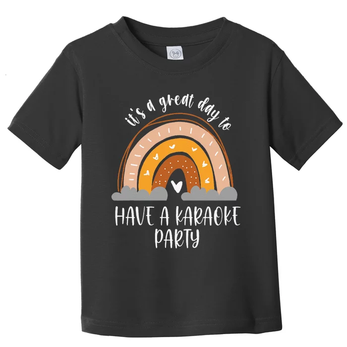 Karaoke Party Singing Vocals Boho Heart Rainbow Toddler T-Shirt