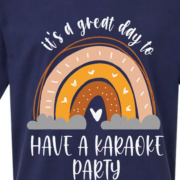 Karaoke Party Singing Vocals Boho Heart Rainbow Sueded Cloud Jersey T-Shirt