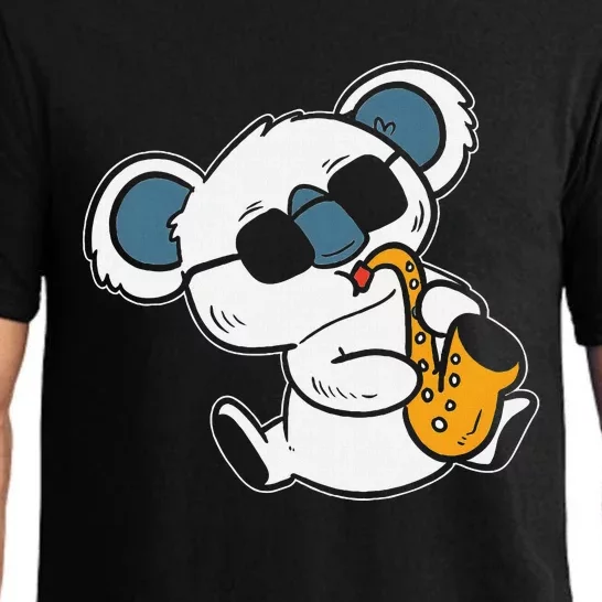 Koala Playing Saxophone Cute Band Member Pajama Set