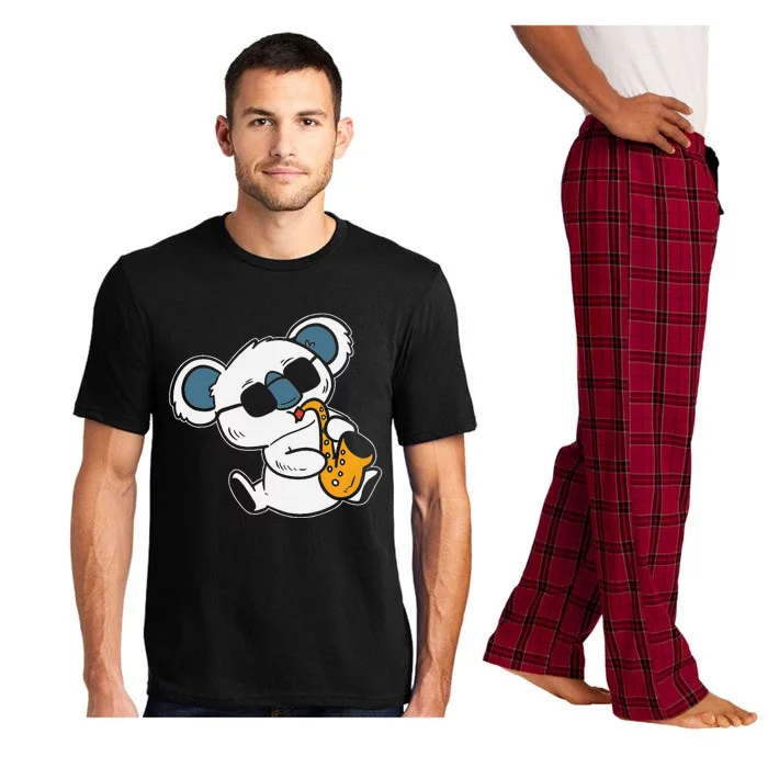 Koala Playing Saxophone Cute Band Member Pajama Set