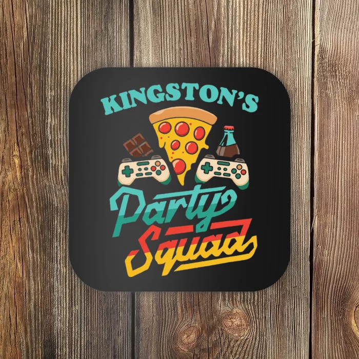 KingstonS Party Squad Pizza Gaming Birthday Party Coaster