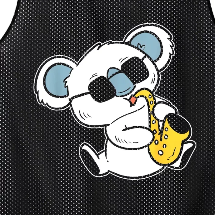 Koala Playing Saxophone Band Member Mesh Reversible Basketball Jersey Tank