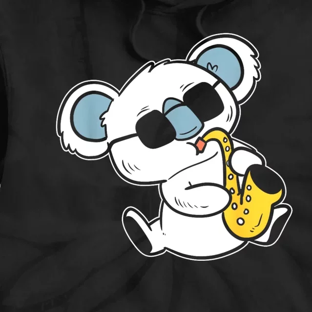 Koala Playing Saxophone Band Member Tie Dye Hoodie